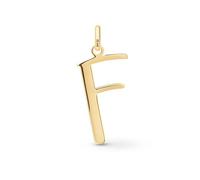 Amberta Pendentif Initiale en Or Jaune 14ct pour Femme | Pendentif Lettre en Or Massif | Pendentifs Seuls sans Chaîne: Lettre F