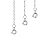 Amberta Set de 3 Rallonges pour Chaînes en Argent Sterling 925 - Kit de Chaînes d'Extensions 2 mm pour Bracelets et Bracelets de Cheville pour Femme - Longueurs: 25, 50, 100 mm