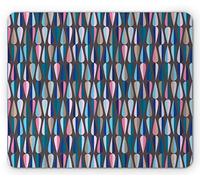 Ambesonne Tapis de souris rectangulaire en caoutchouc antidérapant - Style rétro moderne - Motif mosaïque en forme de gouttelettes - Différentes couleurs - Taille standard - Bleu taupe