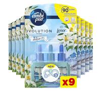 Ambi Pur 3Volution Brezza Recharge légère pour désodorisant avec diffuseur électrique 20 ml, 3 parfums différents pour éliminer les odeurs, 9 pièces