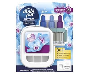 Ambi Pur 3Volution Désodorisant 1 Diffuseur électrique et 1 Recharge, Lenor Parfum Réveil du Printemps, Élimine les odeurs, Jusqu'à 90 jours de Parfum par Recharge