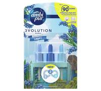 Ambi Pur 3Volution Parfumeur pour ambiances, 1 recharge pour diffuseur électrique, parfum frais brise de capri, téconologie élimine les odeurs, jusqu'à 90 jours de parfum pour recharge