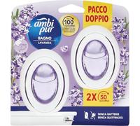 Ambi Pur Lot de 2 désodorisants pour salle de bain lavande, avec technologie anti-odeurs, durée de vie jusqu'à 3 mois de parfum