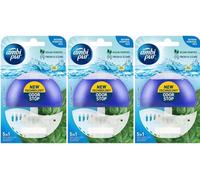Ambi Pur Lot de 3 blocs de liquide pour toilettes (support + recharge 55 ml) - Eau douce et menthe