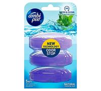 Ambi Pur Lot de 6 recharges de 3 blocs de 3 flacons de 55 ml d'eau fraîche et menthe