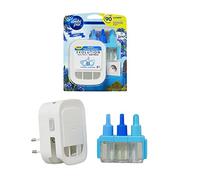 Ambi Pur Parfum pour ambiances, 1 diffuseur électrique ambiant et 1 recharge, parfum frais brise de capri, téconologie élimine les odeurs, jusqu'à 90 jours de parfum pour recharge