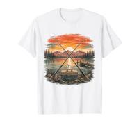 Ambiance de W nd en Chalet de Montagne au Coucher du Soleil sur lac de pêche T-Shirt