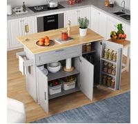 AMBIANCE - Desserte de cuisine extensible 120cm avec porte-épices et tiroir à fermeture silencieuse