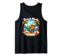 Ambiance Estivale Graphique relaxante en Forme d'abeille sur la Plage Débardeur