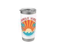 Ambiance familiale faisant des souvenirs ensemble coucher de soleil tropical océan Gobelet isotherme en acier inoxydable double paroi