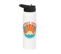 Ambiance familiale faisant des souvenirs ensemble coucher de soleil tropical océan Stainless Steel Insulated Water Bottle