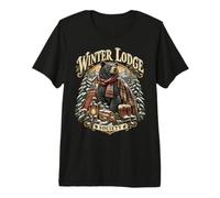 Ambiance Hivernale avec Un Ours au Chalet T-Shirt Haut de Gamme