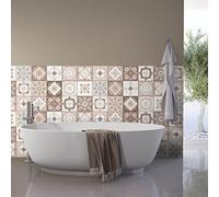 Ambiance-Live Col-Tiles-Ros-A890_10x10cm Stickers Adhésifs Carrelages, Multicolore, 10 X 10 Cm, Set De 15 Pièces