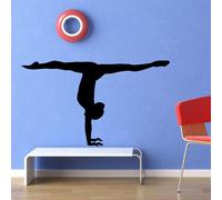 Ambiance-Live Sticker Mural Gymnaste Femelle 1-55 x 95 cm, Noir