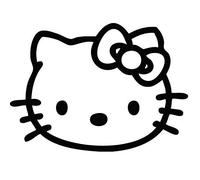 Ambiance-Live Sticker Mural hello Kitty visage - 29 X 40 cm. Noir