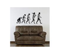 Ambiance-Live Sticker Mural homme évolution - 110 X 50 cm. Noir