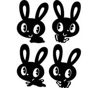 Ambiance-Live Sticker Mural Lapins marrants - 75 x 55 cm, Noir