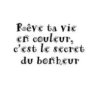 Ambiance-Live Sticker Mural " Rêve ta vie en couleurs " - 55 x 90 cm. Noir