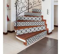 Ambiance-Live Stickers adhésifs escalier | Sticker Autocollant Carreaux de Ciment - Mosaïque carrelage Escalier | Carreaux de Ciment Adhésif Mural Escalier - Multicolore 15x105 cm - 4 bandes col-stairs-ROS-B059_30x105x2 Valkyrie