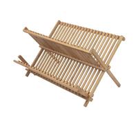 Ambiance Nature 507098 Égouttoir Vaisselle Bambou Pliable 32 Couverts - Gain de Place Cuisine Studio - Support Assiettes Compact 3,5cm