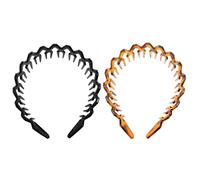 Ambiance Noël 2 Bandeaux Dentelés en Plastique, Style Chic et Glamour | Lot de 2 Pièces, Forme Vague à Dents, pour Femmes et Filles, Usage Plage et Retours