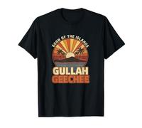 Ambiance rétro au Coucher du Soleil sur l'île Gullah Geechee T-Shirt