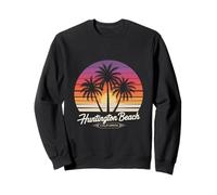 Ambiance rétro du coucher de soleil de Huntington Beach en Californie Sweatshirt