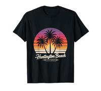 Ambiance rétro du coucher de soleil de Huntington Beach en Californie T-Shirt