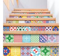 Ambiance Sticker Adesivo per piastrelle da 60 pezzi per bagno e cucina | Piastrelle in Ceramica Autoadesive Effetto Mosaico | Adesivi murali in porcellana 20 x 20 cm - Multicolore