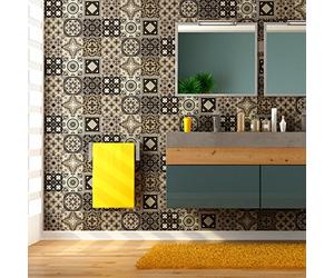 Ambiance Sticker Adesivo per piastrelle da 9 pezzi per bagno e cucina | Piastrelle in Ceramica Autoadesive Effetto Mosaico | Adesivi Murali in Porcellana 10 x 10 cm - Vinile