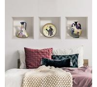 Ambiance Sticker adhésifs 3D | Sticker Mural Autocollant effet 3D objets grecs antiques - Chambre Adulte - 3D - Decoration Salon - Autocollants muraux Trompe l'oeil | 30x90cm