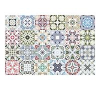 Ambiance Sticker Adhésifs Carrelages Autocollant Ornements Anciens Carreaux de Ciment Carrelage Sticker Mural Salle de Bain et Cuisine | 24 Pièces de 10 x 10 cm
