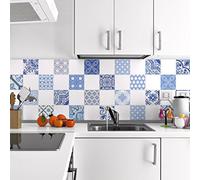 Ambiance Sticker Adhésifs Carrelages Autocollant Ornements Vénitien Carreaux de Ciment Carrelage Sticker Mural Salle de Bain et Cuisine | 24 Pièces de 20 x 20 cm