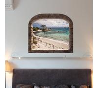 Ambiance Sticker Adhésifs Effet 3D Autocollant Décoration Murale Trompe l'œil de Corse pour Chambre et Salon - H35 x L40 cm