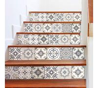 Ambiance Sticker Adhésifs Escalier Carrelages Contremarche Carenza Sticker Autocollant Pour Escalier Carreaux de Ciment - 2 bandes de 12.5 x 90 cm