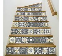 Ambiance Sticker Adhésifs Escalier Carrelages Contremarche Otello Sticker Autocollant Pour Escalier Carreaux de Ciment - 2 bandes de 15 x 105 cm