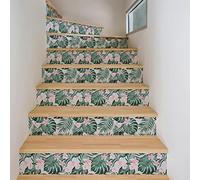 Ambiance Sticker Adhésifs Escalier Carrelages Contremarche Tropical El Alto Sticker Autocollant Pour Escalier Carreaux de Ciment - 2 bandes de 17 cm x 119 cm