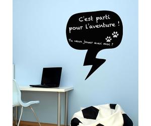 Ambiance Sticker Ardoise Tableau Noir - Stickers Muraux Adhésif Effaçable - Bulle de Conversation - H125 x L100 cm