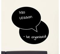 Ambiance Sticker Ardoise Tableau Noir - Stickers Muraux Adhésif Effaçable - Bulles Dialogue - H40 x L40 cm