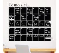 Ambiance Sticker Ardoise Tableau Noir - Stickers Muraux Adhésif Effaçable - Calendrier Mensuel - H65 x L70 cm