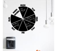 Ambiance Sticker Ardoise Tableau Noir - Stickers Muraux Adhésif Effaçable - Calendrier Roue Hebdomadaire - H90 x L90 cm