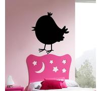 Ambiance Sticker Ardoise Tableau Noir - Stickers Muraux Adhésif Effaçable - Caricature Petit Oiseau - H50 x L45 cm