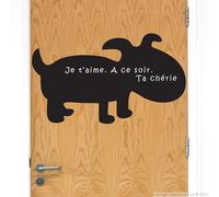 Ambiance Sticker Ardoise Tableau Noir - Stickers Muraux Adhésif Effaçable - Chien - H90 x L145 cm