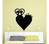 Ambiance Sticker Ardoise Tableau Noir - Stickers Muraux Adhésif Effaçable - Coeur Toi & Moi - H35 x L30 cm