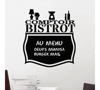 Ambiance Sticker Ardoise Tableau Noir - Stickers Muraux Adhésif Effaçable - Comptoir Bistrot - H100 x L90 cm