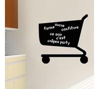 Ambiance Sticker Ardoise Tableau Noir - Stickers Muraux Adhésif Effaçable - Design Chariot - H100 x L100 cm