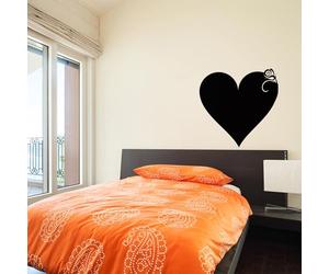 Ambiance Sticker Ardoise Tableau Noir - Stickers Muraux Adhésif Effaçable - Design Coeur Classique - H100 x L100 cm