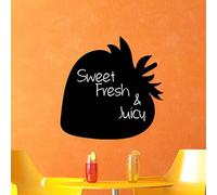 Ambiance Sticker Ardoise Tableau Noir - Stickers Muraux Adhésif Effaçable - Design Fraise - H55 x L55 cm