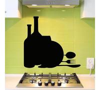 Ambiance Sticker Ardoise Tableau Noir - Stickers Muraux Adhésif Effaçable - Design Repas - H75 x L85 cm