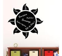 Ambiance Sticker Ardoise Tableau Noir - Stickers Muraux Adhésif Effaçable - Design Soleil - H55 x L55 cm